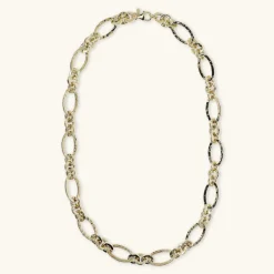 Collana Catena Figaro con Maglia Rolo e Ovale