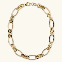 Collana Catena Figaro con Maglia Rolo e Ovale