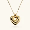 Collana Catena Forzatina con Pendente Cuore Martellato