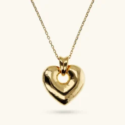 Collana Catena Forzatina con Pendente Cuore Martellato