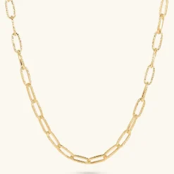 Collana Catena Paperclip Martellata