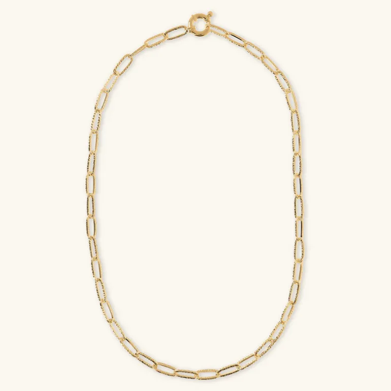 Collana Catena Paperclip Martellata