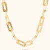 Collana Catena Rettangolare Piatta Martellata