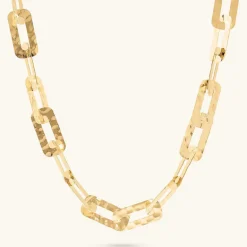 Collana Catena Rettangolare Piatta Martellata