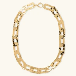 Collana Catena Rettangolare Piatta Martellata