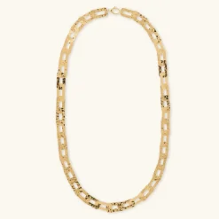 Collana Catena Rettangolare Piatta Martellata