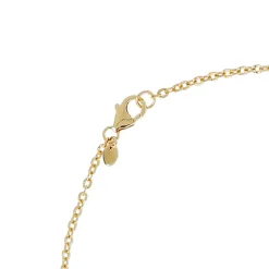 Collana Catena Rolo Diamantata con Pendente Tondo in Pietra Naturale Magnesite