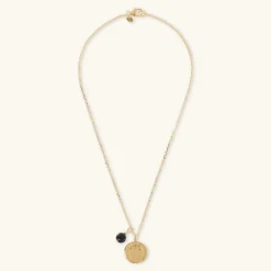 Collana con Pendente Moneta e Spinello Nero