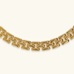 Collana Girocollo Catena Pantera Martellata