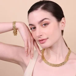 Collana Girocollo Catena Pantera Martellata