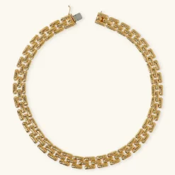 Collana Girocollo Catena Pantera Martellata