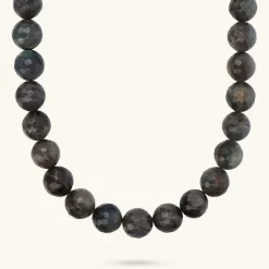Collana Girocollo con Labradorite Sfaccettata in Argento 925 Placcato Oro Giallo 18kt