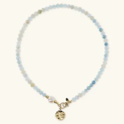 Collana Girocollo con Pietre Naturali Pendente Martellato e Perla Barocca Bianca d'Acqua Dolce Ø 9/10 mm