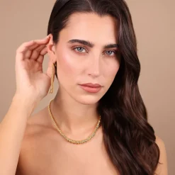 Collana Girocollo con Rondelle Martellate e Sfere Lucide