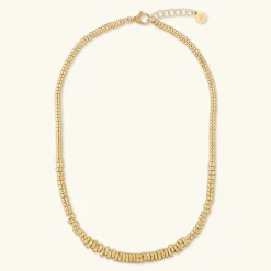 Collana Girocollo con Rondelle Martellate e Sfere Lucide