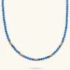 Collana Girocollo in Argento 925 placcato Oro Giallo 18kt con Sfere Golden e Pietra Naturale Quarzite