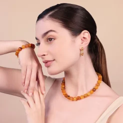 Collana Girocollo in Argento 925 placcato Oro Giallo 18Kt con Pietra Naturale Agata Sfaccettata