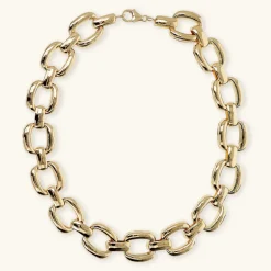Collana Girocollo Maxi Maglie Quadrate Martellate