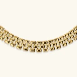 Collana Girocollo Maxi Maglia Pantera Martellata