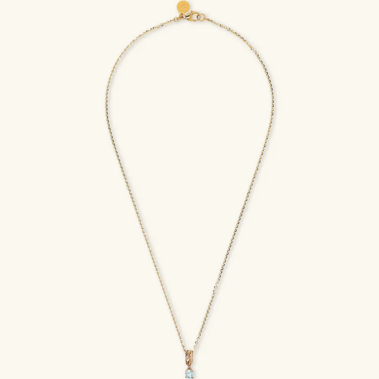 Collana in Argento 925 Placcata Oro Giallo 18kt con Ciondolo Traforato e Pietra Naturale