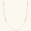 Collana Lunga Catena Rolo con Station di Maglie Alternate
