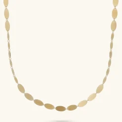 Collana Lunga con Elementi Ovali Satinati