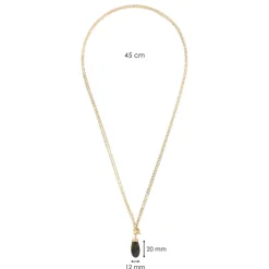 Collana Lunga Multifilo Catena Forzatina con Pendente Goccia in Pietra Naturale