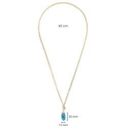 Collana Lunga Multifilo Catena Forzatina con Pendente Goccia in Pietra Naturale