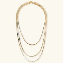 Collana Multifilo con Catena a Piccoli Dischi