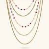 Collana Multifilo Graduata Mista con Pietre Naturali Sfaccettate