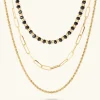 Collana Multifilo Graduata con Pietra Naturale Spinello Nero
