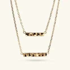 Collana Multifilo Graduata con Placchette Martellate
