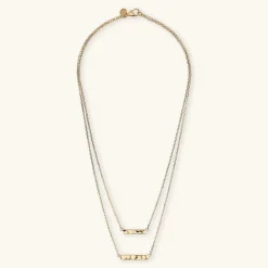 Collana Multifilo Graduata con Placchette Martellate