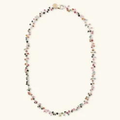 Collana Rosario con Pietra Naturale Tormalina Multicolore
