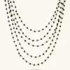 Collana Rosario Multifilo con Pietra Naturale Spinello Nero