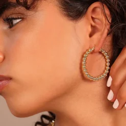 Orecchini a Cerchio con Bead Lucide