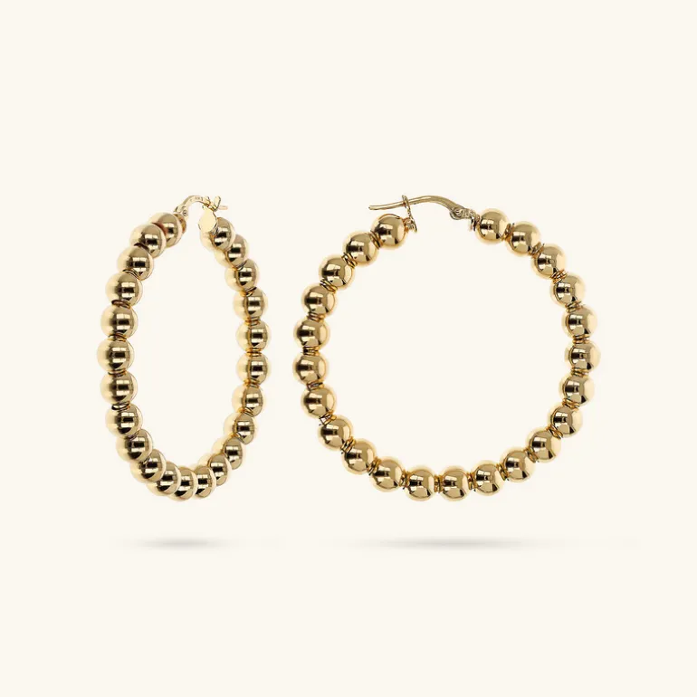 Orecchini a Cerchio con Bead Lucide