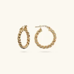 Orecchini a Cerchio Design Treccia