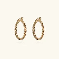 Orecchini a Cerchio Design Treccia