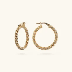 Orecchini a Cerchio Design Treccia