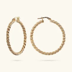 Orecchini a Cerchio Design Treccia