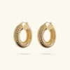 Orecchini a Cerchio Tubogas in Argento 925 placcato Oro Giallo 18kt
