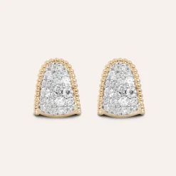 Orecchini a Lobo Graduati con Pavé in Cubic Zirconia
