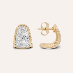 Orecchini a Lobo Graduati con Pavé in Cubic Zirconia