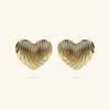 Orecchini Cuore a Lobo Texture Rigata