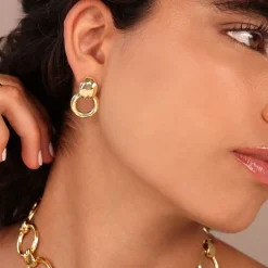 Orecchini Pendenti ad Anello Martellati