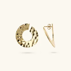 Orecchini Pendenti Martellati ad Anello