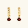 Orecchini Pendenti Traforati in Argento 925 Placcati Oro Giallo 18kt con Pietra Naturale