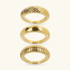 Set di Anelli Fedine Martellati e Rigati